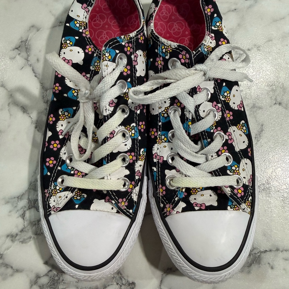 Converse Black and White Hello Kitty Sneakers - Picture 2 of 7